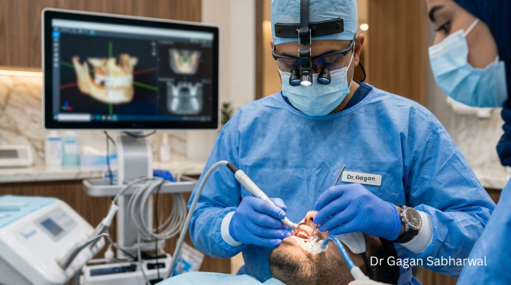 Dr. Gagan Sabharwal performing an All-on-4 Dental Implants procedure in Dubai