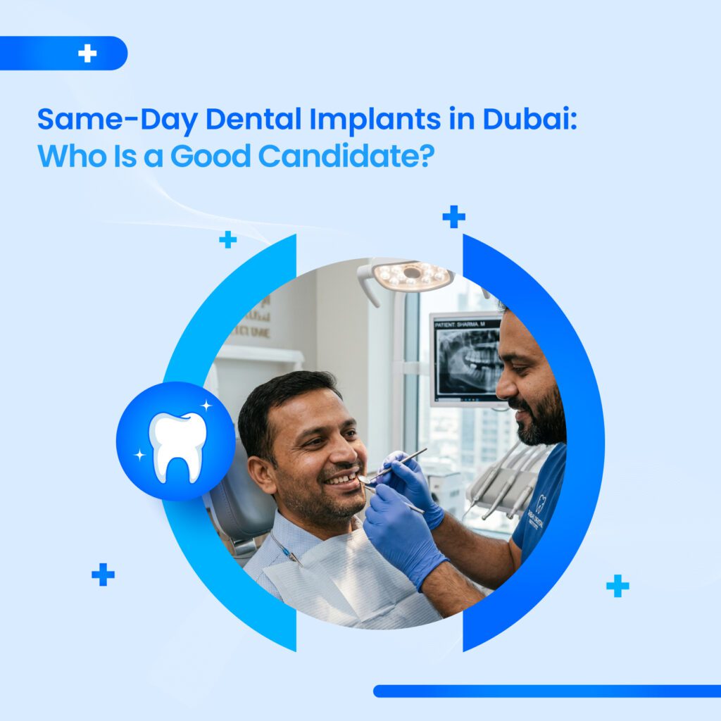 Same-Day Dental Implants Dubai consultation for a patient considering same-day tooth replacement