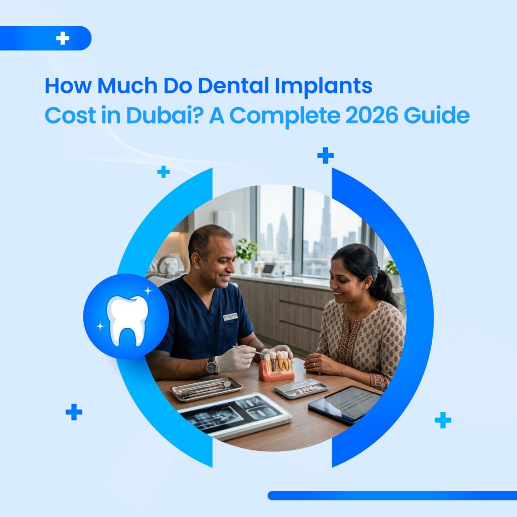 Dental Implants Cost Dubai 2026 guide showing a dental implant consultation and treatment planning